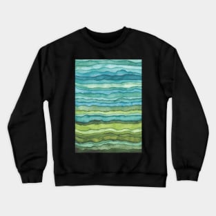 Blue and Green Waves Crewneck Sweatshirt